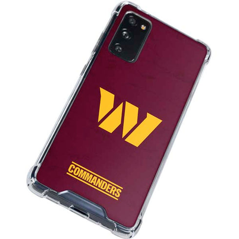 NFL Washington Commanders Distressed Galaxy S20 FE Clear Case